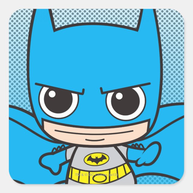 Mini Batman Running Square Sticker (Front)