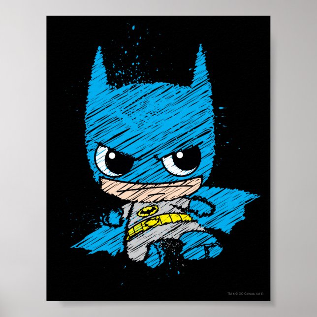 Mini Batman Sketch Poster (Front)