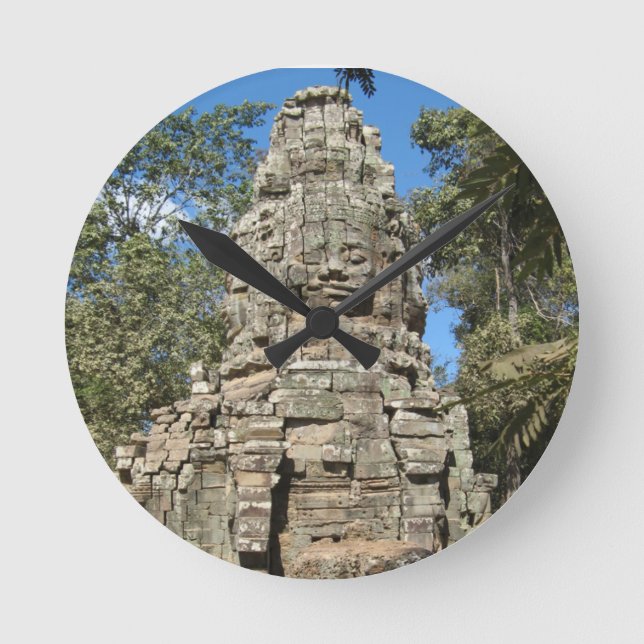 Mini Bayon ... Ta Prohm, Siem Reap, Cambodia Round Clock (Front)