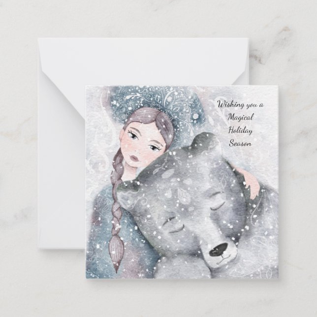 MINI Bear Snow Princess Bleak Midwinter Holiday Card (Front)