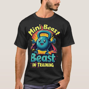 Mini Beast in Training: Cute Kettlebell Superhero T-Shirt