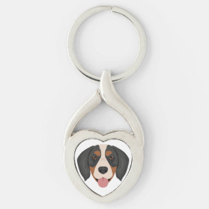 Mini Bernese dog mix Key Ring