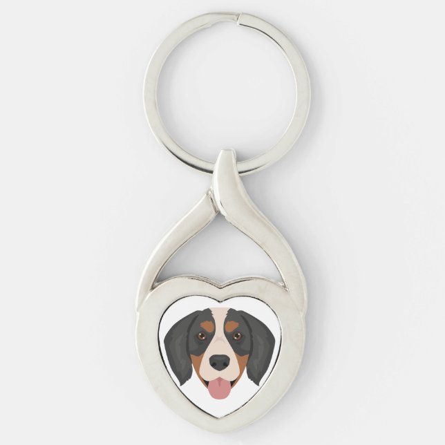 Mini Bernese dog mix Key Ring (Front)