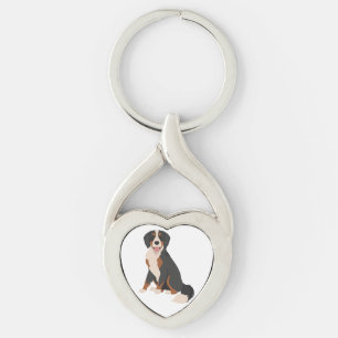 Mini Bernese dog mix Key Ring