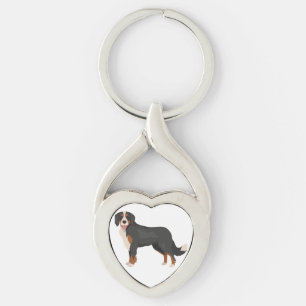 Mini Bernese dog mix Key Ring