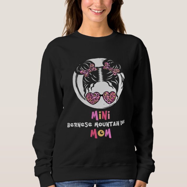 Mini Bernese Mountain Dog Mom little girl cute Sweatshirt (Front)