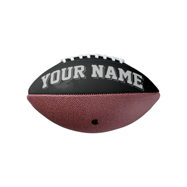 Mini BLACK SILVER AND DARK GRAY Personalised Football (Rotated 270)