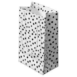 Mini Black White Dots Small Glossy Gift Bag