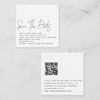 MINI Black White QR Code Wedding Save the Date