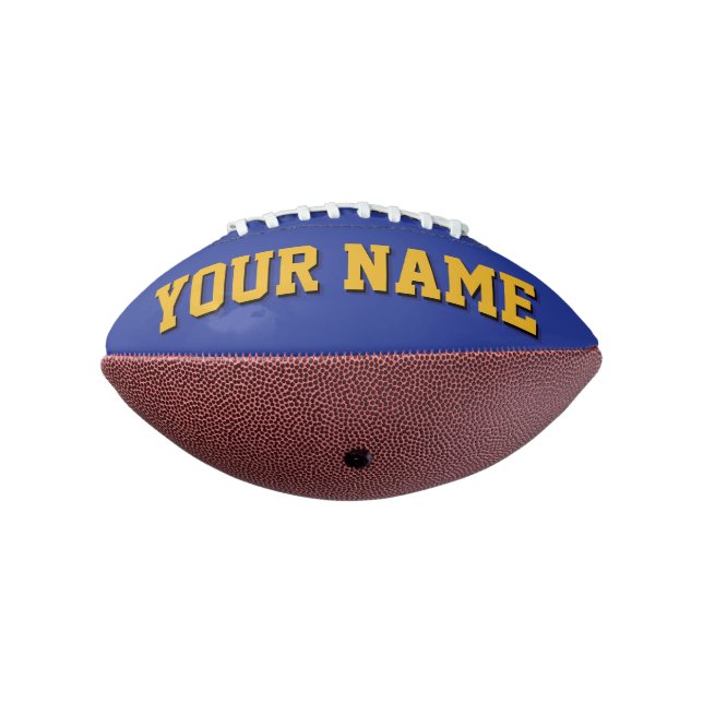 Mini BLUE AND GOLD Personalised Football (Rotated 270)