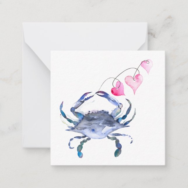 Mini Blue Crabs Valentines Day Cards (Front)