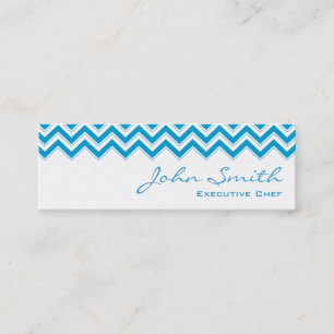 Mini Blue Zigzag Chef Business Card