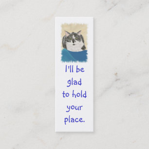 Mini Bookmark Cards, Black WhiteTuxedo Cat Business Card