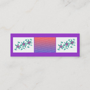 Mini Bookmark Cards Purple Flowers Add Photo