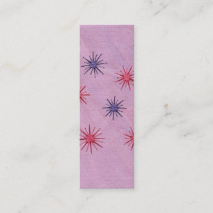 Mini Bookmark cards, Red & Purple Flower Pattern Business Card