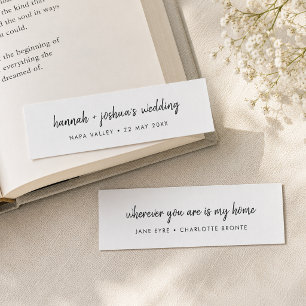 Mini Bookmark Cards Wedding Favour Keepsake