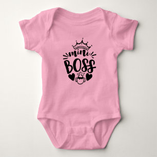 Mini Boss fun pregnancy announcement Baby Bodysuit