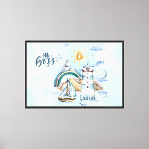 Mini Boss Ship In the Ocean Customisable Canvas Print