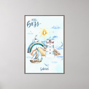Mini Boss Ship In the Ocean Customisable Canvas Print