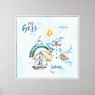 Mini Boss Ship In the Ocean Customisable Canvas Print