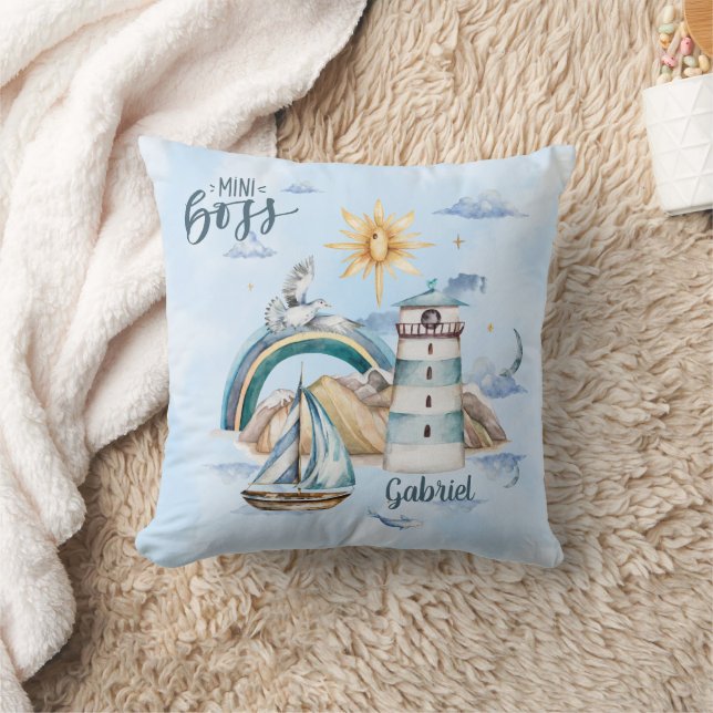 Mini Boss Ship In the Ocean Customisable Cushion (Blanket)