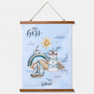 Mini Boss Ship In the Ocean Customisable Hanging Tapestry