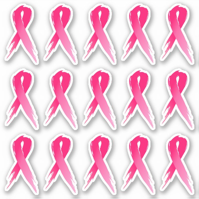 Mini Breast Cancer Awareness Pink Ribbons x 15 (Front)
