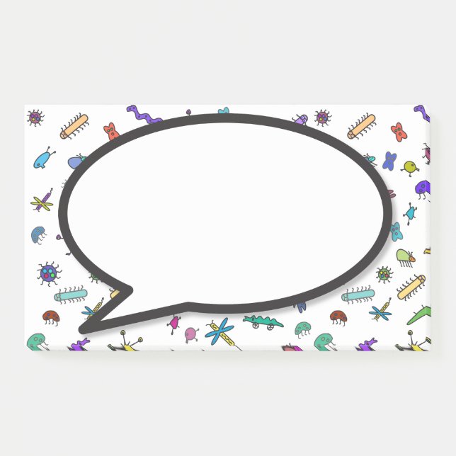 Mini Bugs and Mini Beasts Speech bubble Post-it Notes (Front)