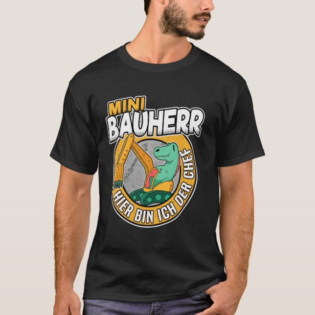 Mini Builder Dino Digger Construction Machines Con T-Shirt (Front)