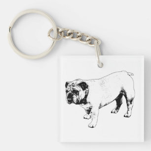 Mini Bulldog Shape Key Ring