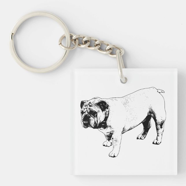 Mini Bulldog Shape Key Ring (Front)