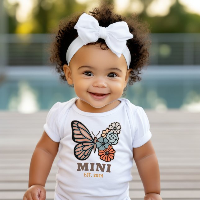 Mini Butterfly with Year Est Matching Mother's Day Baby Bodysuit (Creator Uploaded)