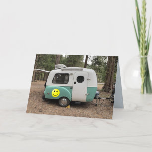 MINI CAMPER TRAILER HAPPY BIRTHDAY cards