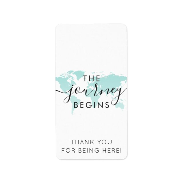  Mini Candy Bar WrapTeal World Map Journey Begins  Label (Front)