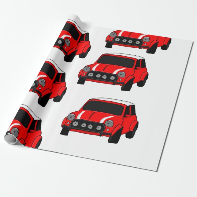 "Mini car" custom wrapping paper (Unrolled)