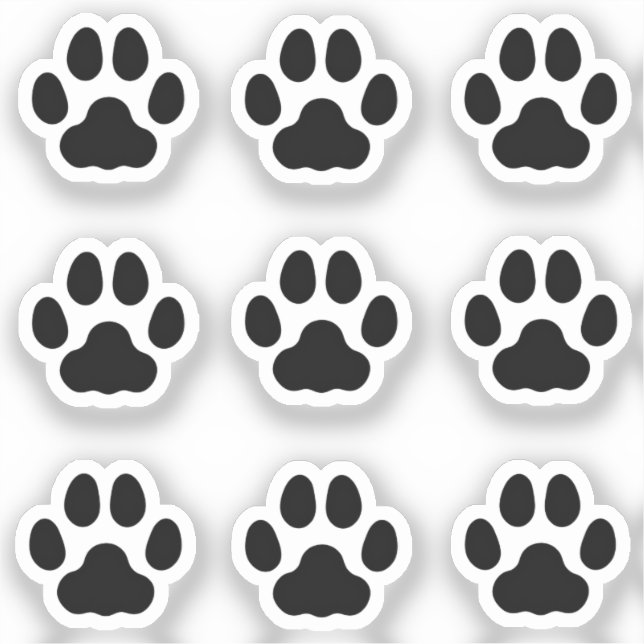 Mini Cat Paw Prints Black Animal Tracks Stickers (Front)