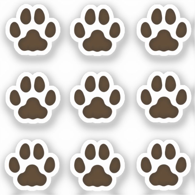 Mini Cat Paw Prints Dark Brown Animal Tracks (Front)