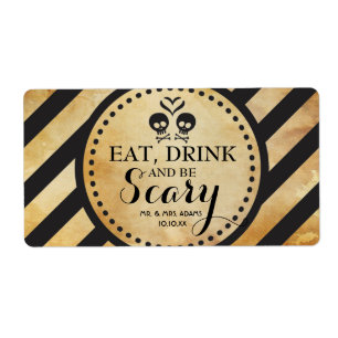 Mini Champagne Label Gothic Wedding Favour