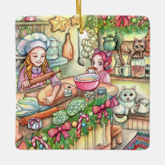 Mini Chef in the Kitchen Ceramic Ornament (Front)