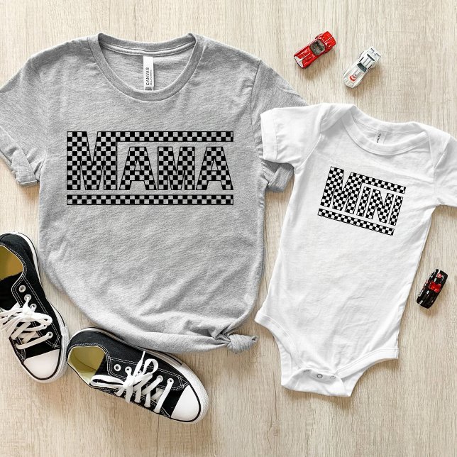 Mini Chequered Bodysuit, Match with Mama Baby Bodysuit (Mama Mini Matching checkered shirts like Vans)