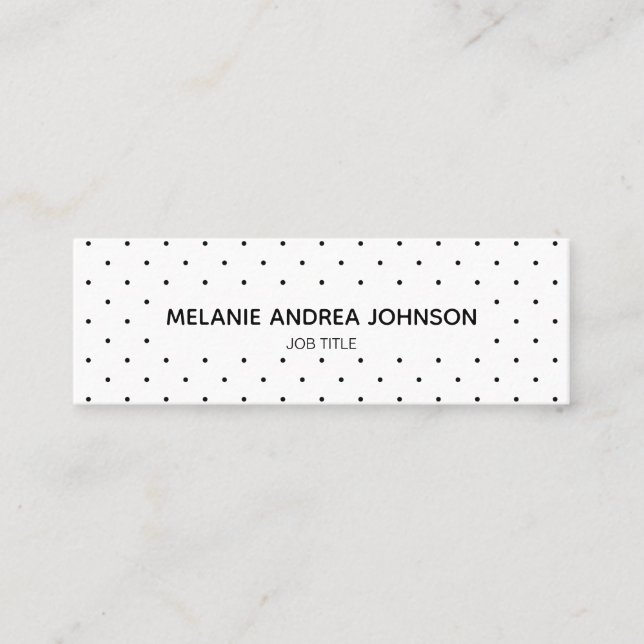 Mini Chic Dotted Black White Business Card (Front)