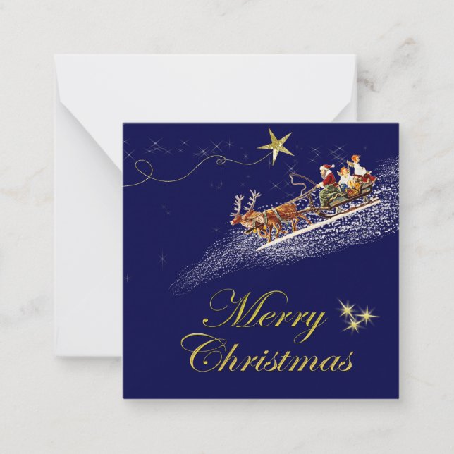 Mini Christmas card merry christmas santa claus (Front)