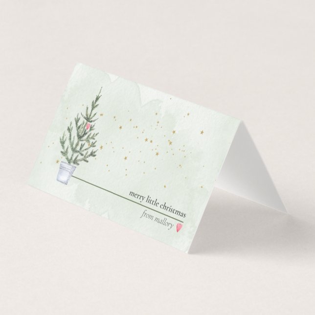 Mini Christmas Note Cards with Your Name (Front)