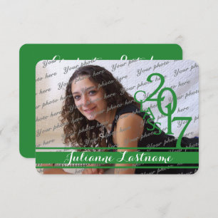 Mini Class of 2017 Photo Varsity Green Invitation