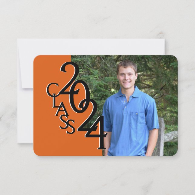 Mini Class of 2019 Orange Invitation (Front)