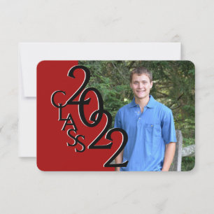 Mini Class of 2022 Red Photo Graduation Invitation