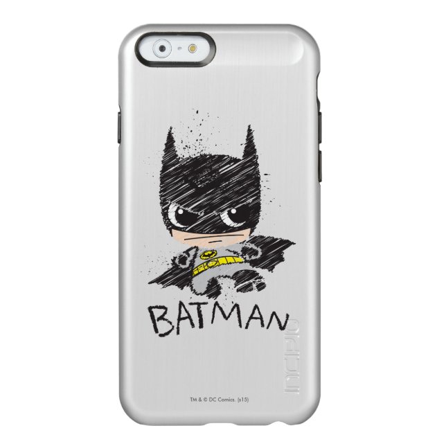 Mini Classic Batman Sketch Incipio iPhone Case (Back)