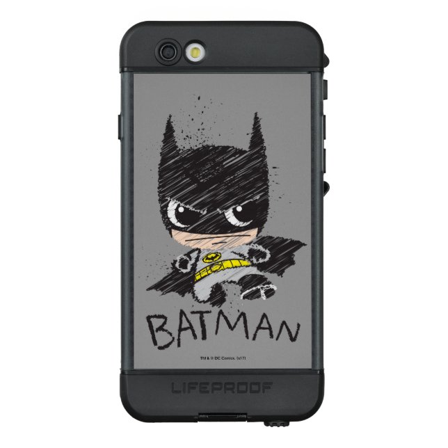 Mini Classic Batman Sketch LifeProof iPhone Case (Back)