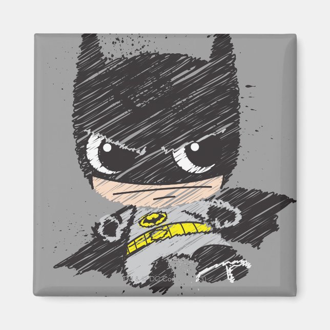Mini Classic Batman Sketch Magnet (Front)