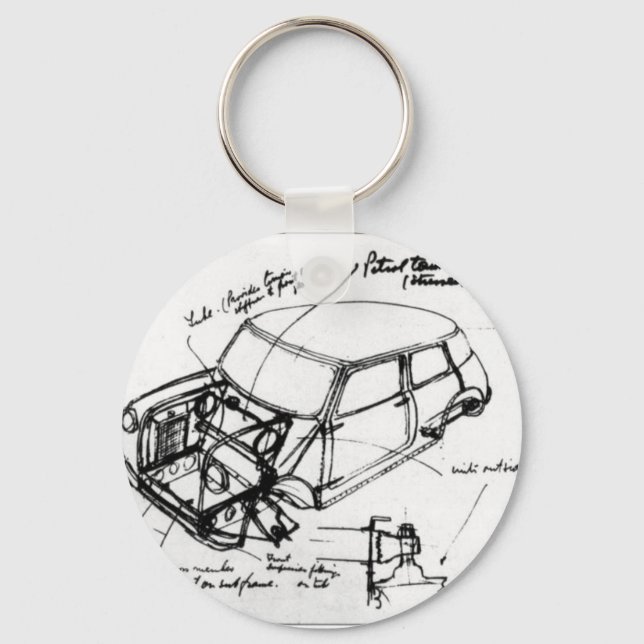 mini-classic sketch key key ring (Front)